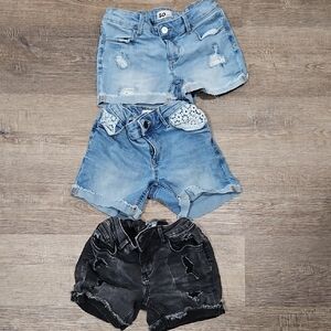 Girls Denim Shorts Trio